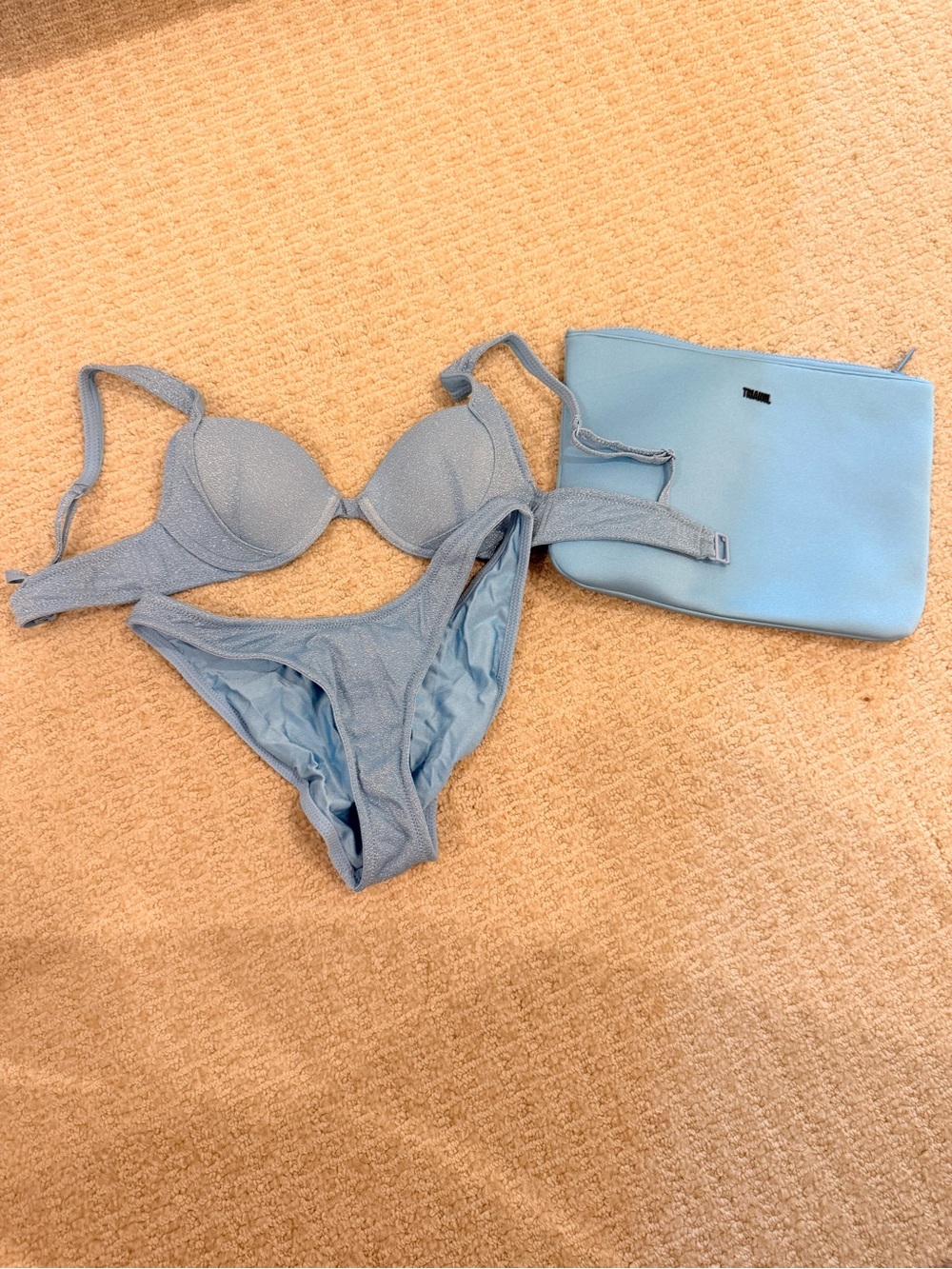 triangl swimwear Light Blue sparkle Bikini Set